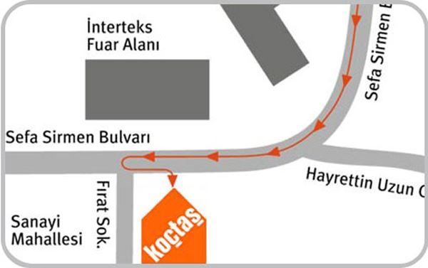 Koçtaş izmit kroki