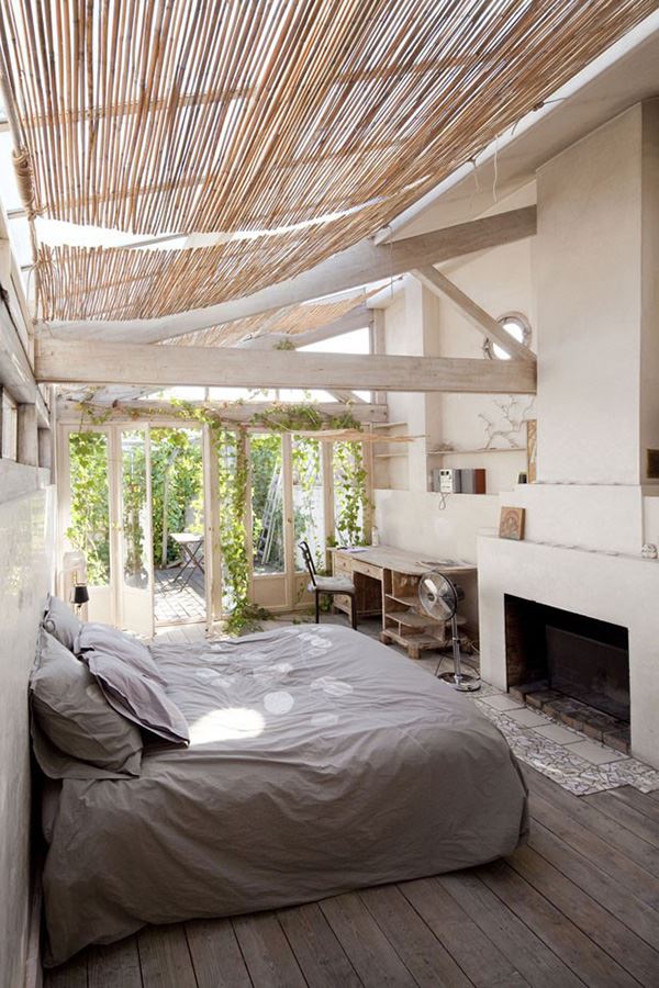 Doğal Bambu ilginç yatak odası