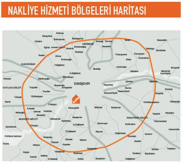 Montaj ve Nakliye Hizmet Bölgesi Koçtaş Eskişehir Harita