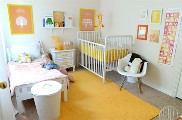 İki kardeş için bebek ve çocuk odası